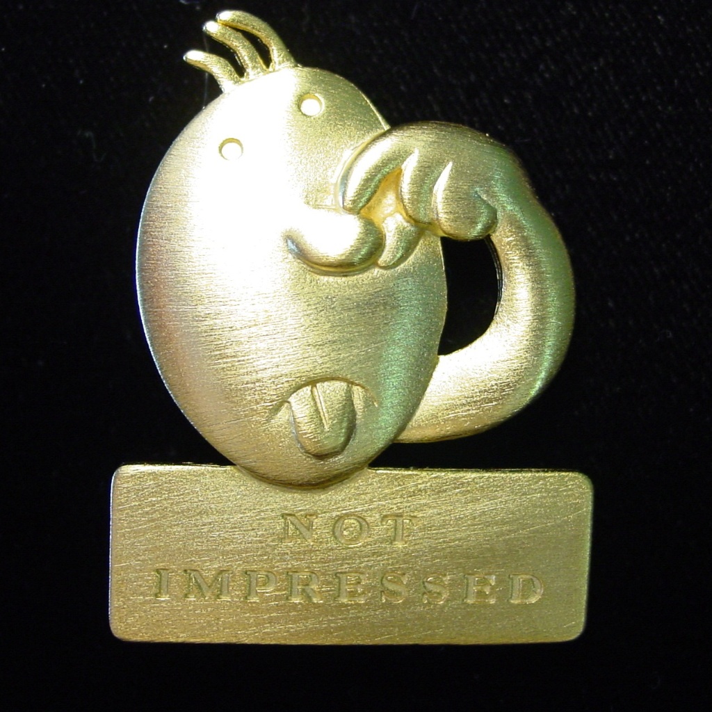 3/$12 Funny Face 'Not Impressed' Pin Brooch